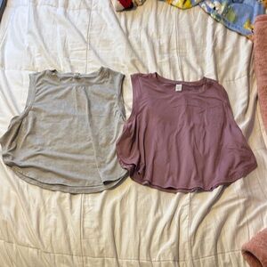 90 Degree By Reflex Gray and Mauve Muscle Tees